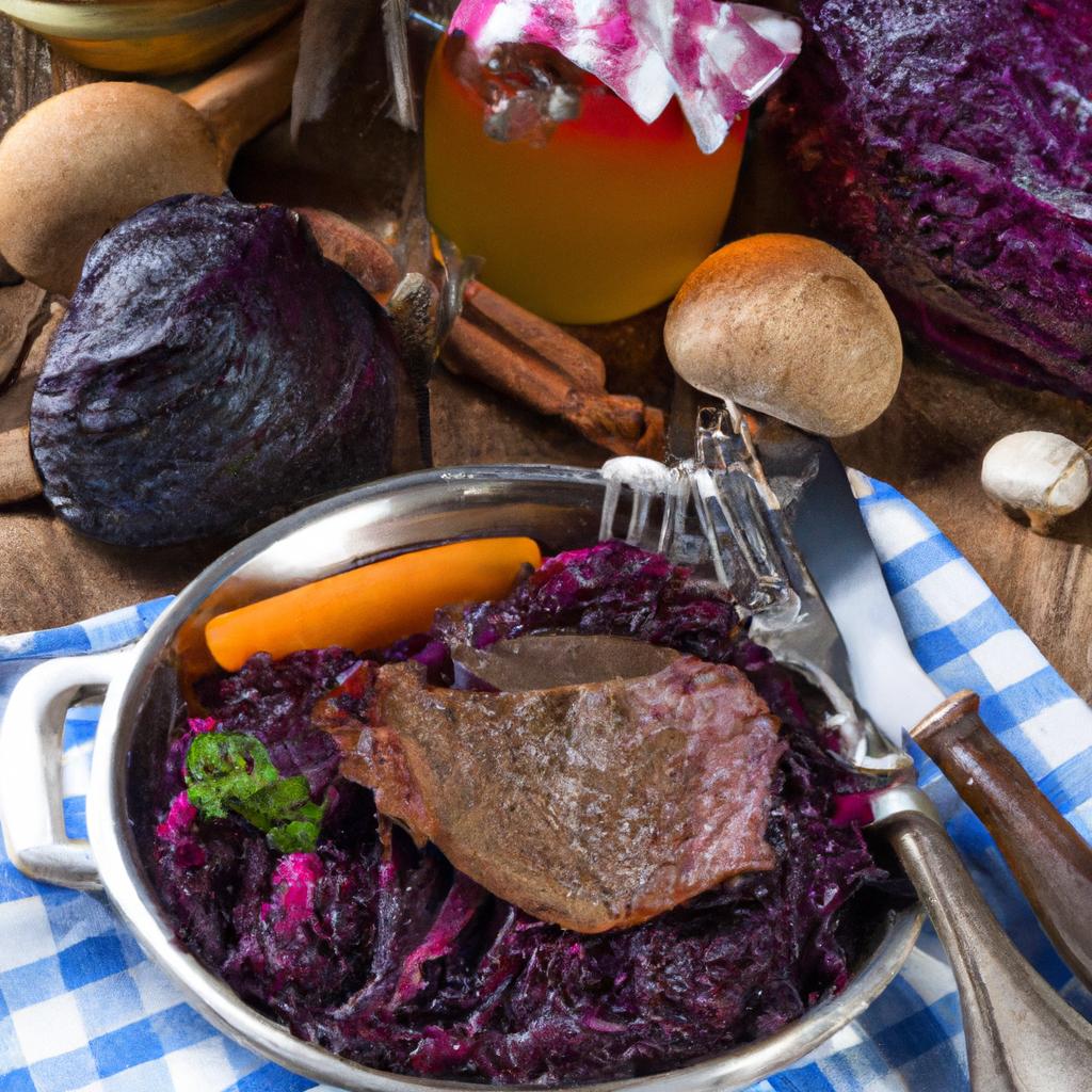 image from Sauerbraten mit Rotkohl (marinated pot roast with red cabbage)