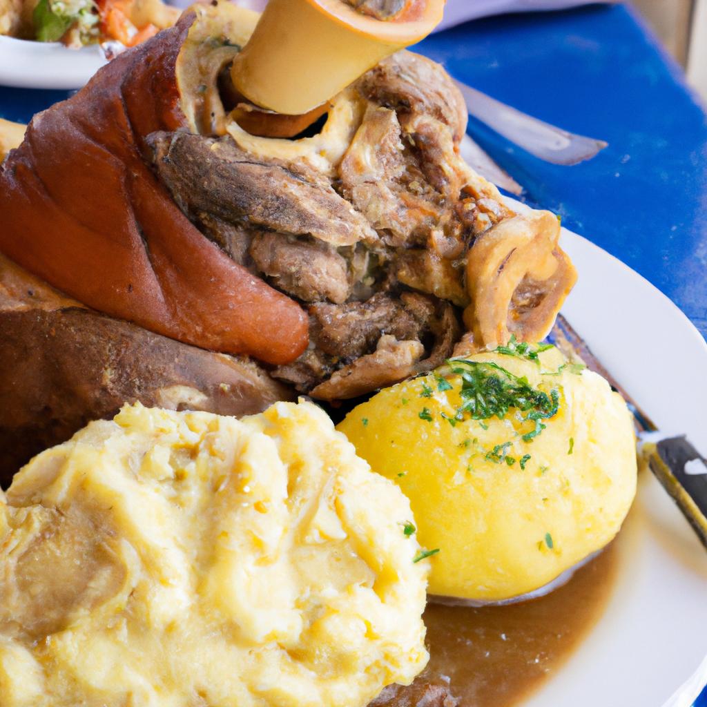 image from Schweinshaxe mit Knödel (pork knuckle with dumplings)