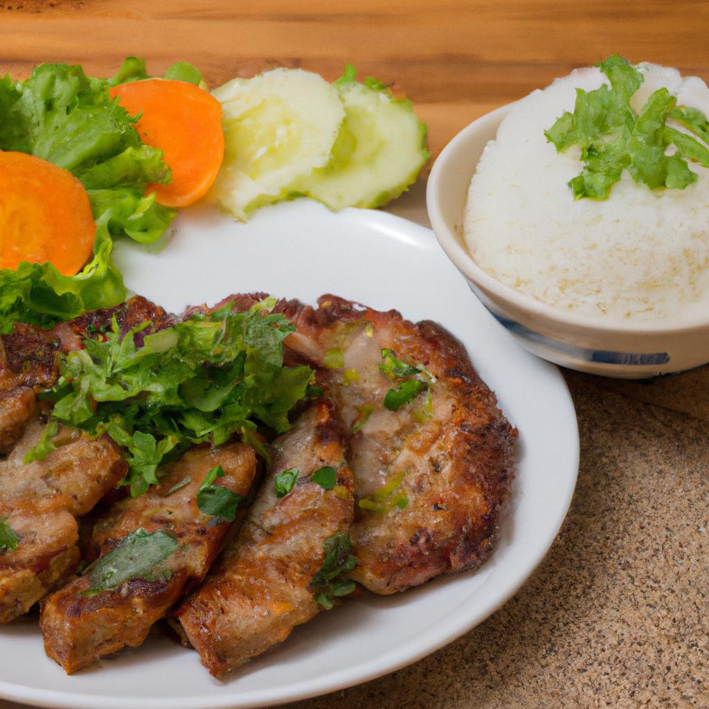 image from Com suon thit nuong grilled pork chop with rice