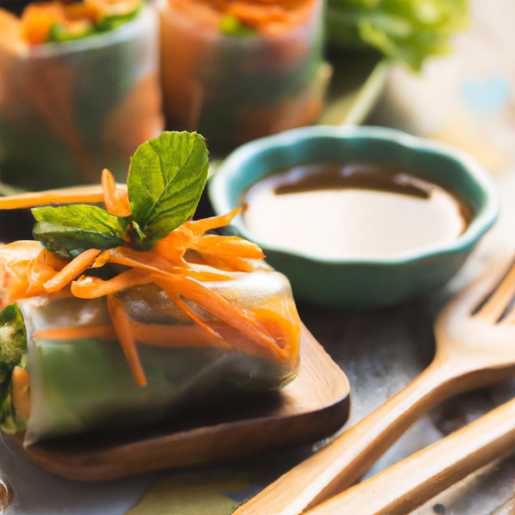 image from Cuon diem chay vegetarian spring rolls